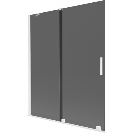 Mexen Velar 2-flügelige verschiebbare Badewannenfaltwand 140 x 150 cm, Graphit, Weiß - 896-140-000-41-20
