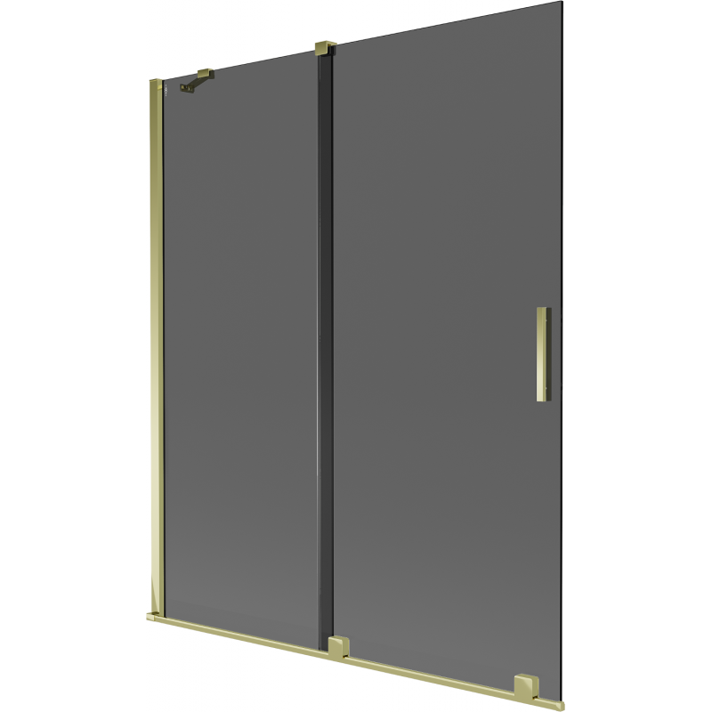 Mexen Velar Badewannenwand 2-flügelig, verschiebbar 140 x 150 cm, Graphit, Gold - 896-140-000-41-50