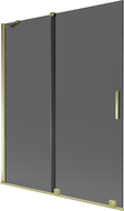 Mexen Velar Badewannenwand 2-flügelig, verschiebbar 140 x 150 cm, Graphit, Gold - 896-140-000-41-50