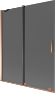 Mexen Velar Duschabtrennung für die Badewanne, 2-flügelig, 140 x 150 cm, grafit, roségold - 896-140-000-41-60