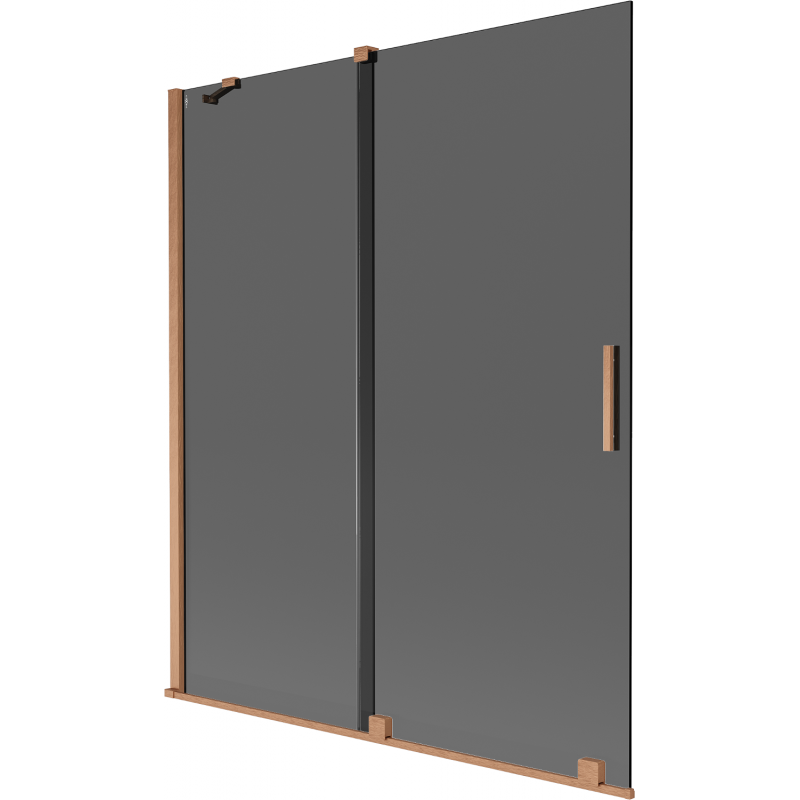 Mexen Velar zweiflügelige Duschwand 140 x 150 cm, graphit, gebürstetes Kupfer - 896-140-000-41-65
