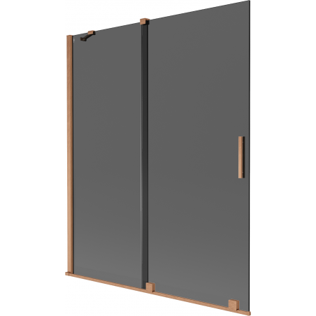 Mexen Velar zweiflügelige Duschwand 140 x 150 cm, graphit, gebürstetes Kupfer - 896-140-000-41-65