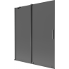 Mexen Velar 2-flügelige verschiebbare Badewannenabtrennung 140 x 150 cm, Graphit, gebürstetes Gun Gray - 896-140-000-41-66