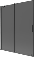Mexen Velar 2-flügelige verschiebbare Badewannenabtrennung 140 x 150 cm, Graphit, gebürstetes Gun Gray - 896-140-000-41-66