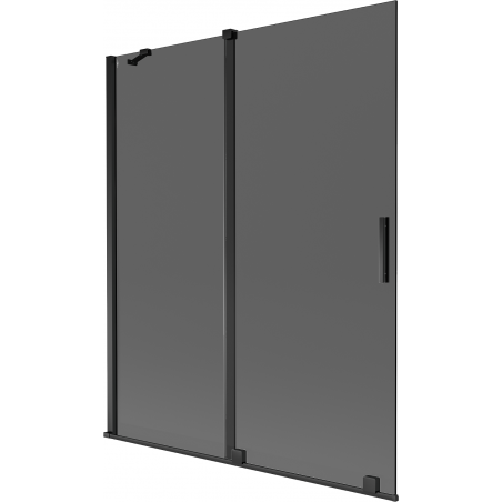Mexen Velar Duschabtrennung, 2-teilig, verschiebbar 140 x 150 cm, Graphit, Schwarz - 896-140-000-41-70