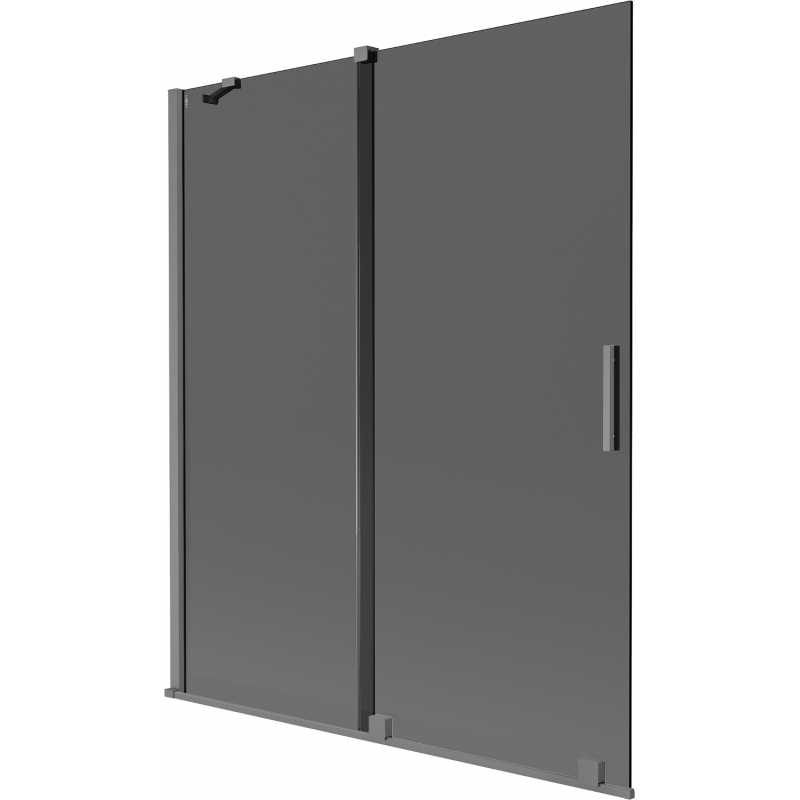 Mexen Velar Badewannenabtrennung 2-flügelig verschiebbar 140 x 150 cm, Graphit, Gun Metal - 896-140-000-41-95
