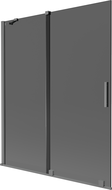 Mexen Velar Badewannenabtrennung 2-flügelig verschiebbar 140 x 150 cm, Graphit, Gun Metal - 896-140-000-41-95