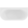 Mexen Sella freistehende wandnahe gerillte Badewanne 150 x 75 cm, weiß glänzend, Überlauf weiß - 52711507500-20