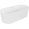 Mexen Paola freistehende geriffelte Badewanne 150 x 75 cm, weiß glänzend, Überlauf weiß - 52721507500-20