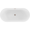 Mexen Paola freistehende gerillte Badewanne 150 x 75 cm, weiß glänzend, Überlauf Roségold - 52721507500-60