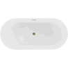 Mexen Paola freistehende, geriffelte Badewanne 150 x 75 cm, weiß matt, Überlauf gold - 52721507501-50