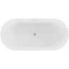 Mexen Paola freistehende gerillte Badewanne 150 x 75 cm, weiß matt, Überlauf gebürstetes Nickel - 52721507501-97