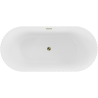 Mexen Paola freistehende Wanne geriffelt 170 x 80 cm, weiß glänzend, Überlauf gold - 52721708000-50