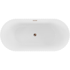 Mexen Paola freistehende gerillte Badewanne 170 x 80 cm, weiß glänzend, Überlauf roségold - 52721708000-60