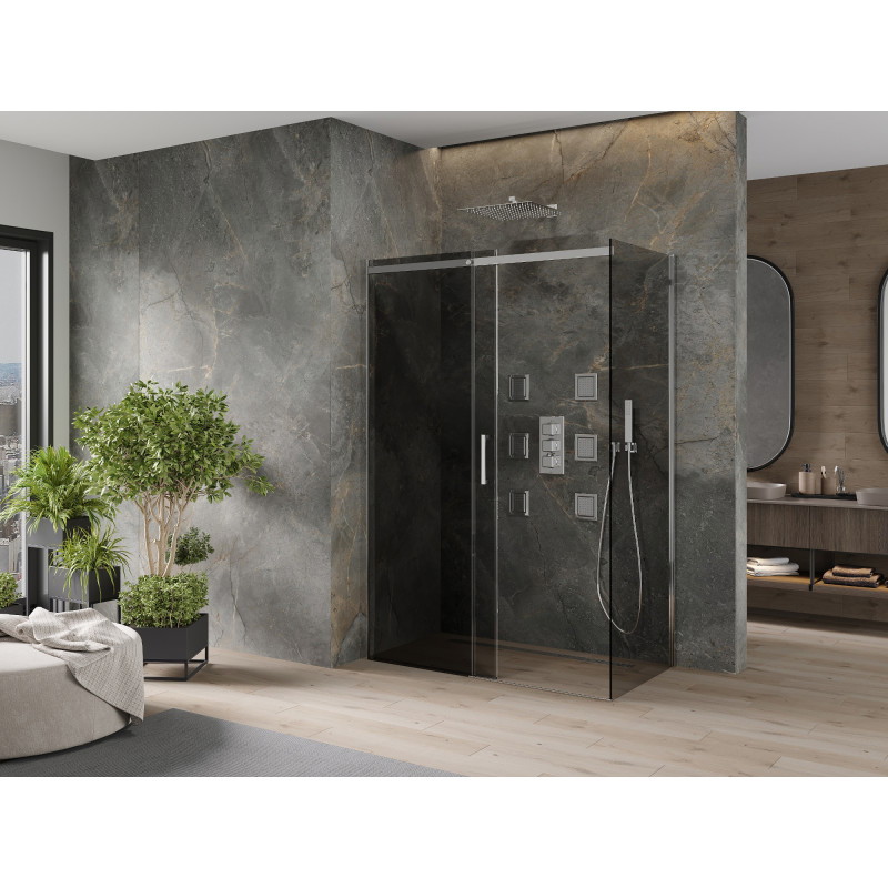 Mexen Omega Schiebetür-Duschkabine 130 x 70 cm, Grafit, Chrom - 825-130-070-01-40