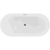 Mexen Paola freistehende gerillte Badewanne 170 x 80 cm, mattweiß, Überlauf Roségold - 52721708001-60