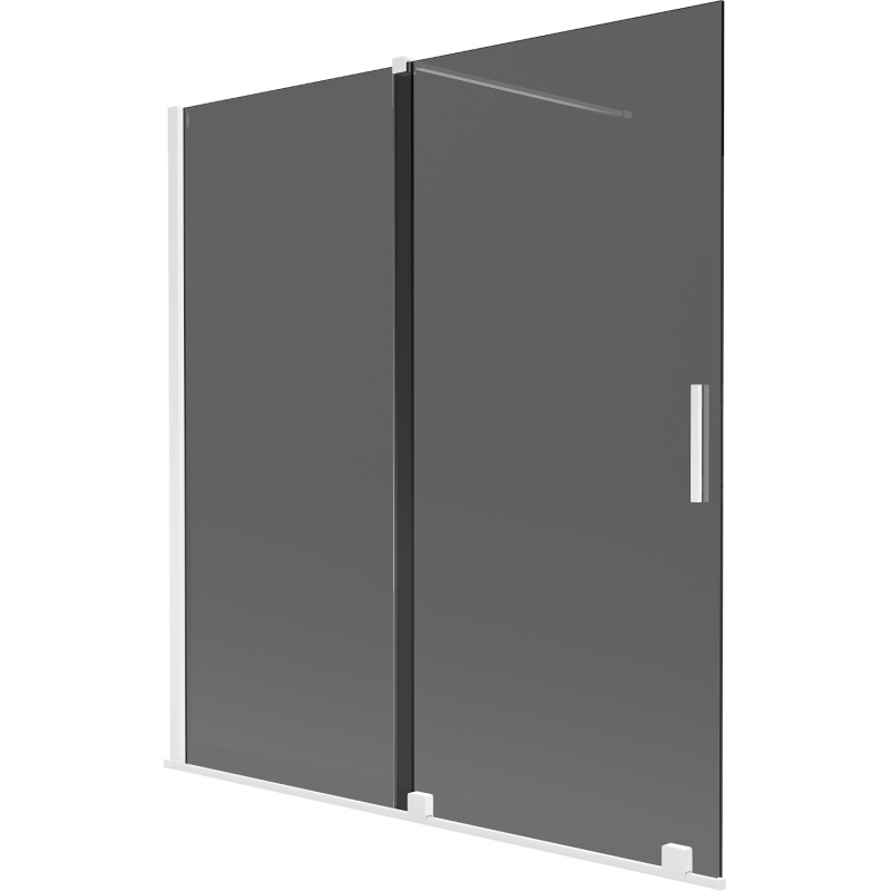 Mexen Velar Duschabtrennung 2-flügelig, verschiebbar 150 x 150 cm, grafit, weiß - 896-150-000-41-20