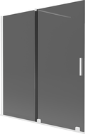 Mexen Velar Duschabtrennung 2-flügelig, verschiebbar 150 x 150 cm, grafit, weiß - 896-150-000-41-20