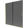 Mexen Velar Duschwand 2-flügelig, schiebbar 150 x 150 cm, Graphit, Gold - 896-150-000-41-50