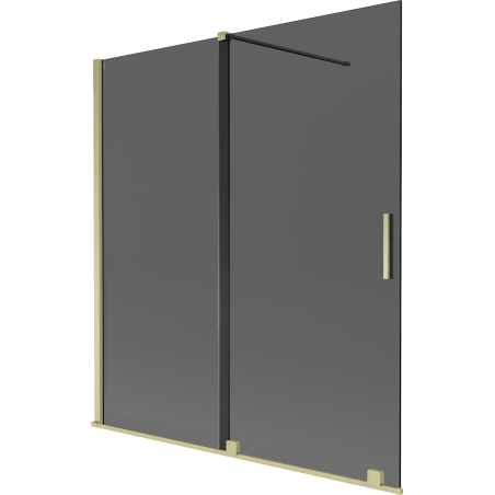 Mexen Velar 2-flügelige Duschabtrennung 150 x 150 cm, Graphit, gebürstetes Gold - 896-150-000-41-55