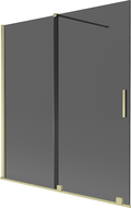 Mexen Velar 2-flügelige Duschabtrennung 150 x 150 cm, Graphit, gebürstetes Gold - 896-150-000-41-55