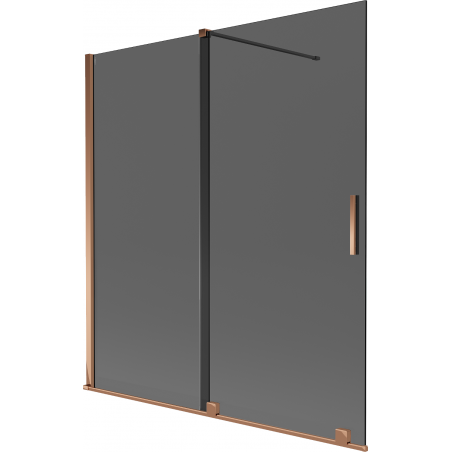 Mexen Velar Duschwand 2-flügelig 150 x 150 cm, graphit, Roségold - 896-150-000-41-60