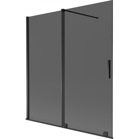 Mexen Velar 2-flügelige verschiebbare Badewannenwand 150 x 150 cm, graphit, schwarz - 896-150-000-41-70