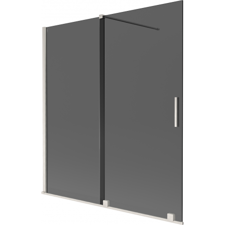Mexen Velar Duschtrennwand 2-flügelig verschiebbar 150 x 150 cm, Graphit, gebürsteter Nickel - 896-150-000-41-97