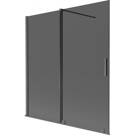 Mexen Velar Badewannen-Paravent 2-flügelig, verschiebbar 150 x 150 cm, graphit, gebürstetes Gun Grey - 896-150-000-41-66