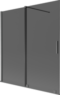 Mexen Velar Badewannen-Paravent 2-flügelig, verschiebbar 150 x 150 cm, graphit, gebürstetes Gun Grey - 896-150-000-41-66