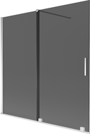 Mexen Velar 2-flügelige Badewannenabtrennung zum Schieben 160 x 150 cm, Graphit, Chrom - 896-160-000-41-01