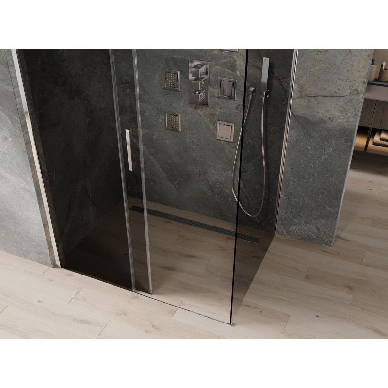 Mexen Omega Schiebeduschkabine 130 x 90 cm, Graphit, Chrom - 825-130-090-01-40