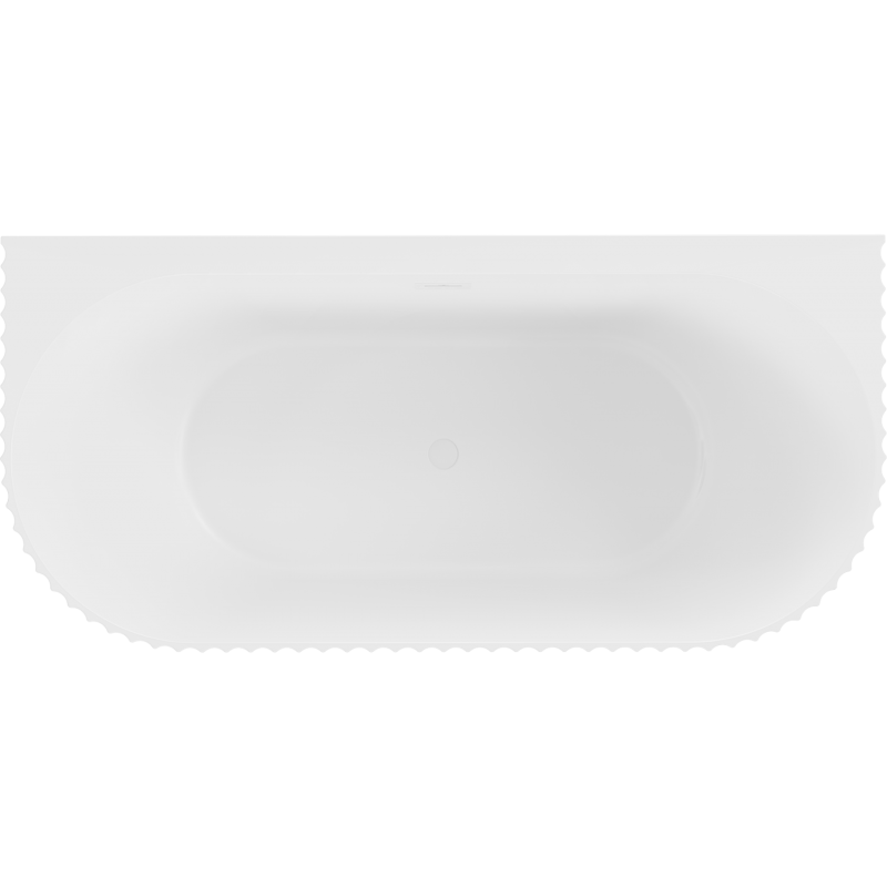 Mexen Sella freistehende wandnahe geriffelte Badewanne 170 x 80 cm, weiß matt, weißer Überlauf - 52711708001-20
