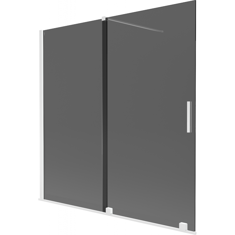Mexen Velar 2-flügelige Schiebewand 160 x 150 cm, Graphit, Weiß - 896-160-000-41-20