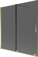 Mexen Velar Duschwand 2-flügelig schiebbar 160 x 150 cm, Graphit, Gold - 896-160-000-41-50