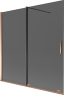Mexen Velar Badewannenfaltwand 2-teilig verschiebbar 160 x 150 cm, Graphit, Roségold - 896-160-000-41-60