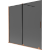 Mexen Velar Duschabtrennung für Badewanne, 2-flügelig, schiebbar, 160 x 150 cm, Grafit, gebürstetes Kupfer - 896-160-000-41-65