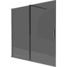Mexen Velar Badewannenwand 2-flügelig verschiebbar 160 x 150 cm, graphit, gun gray gebürstet - 896-160-000-41-66
