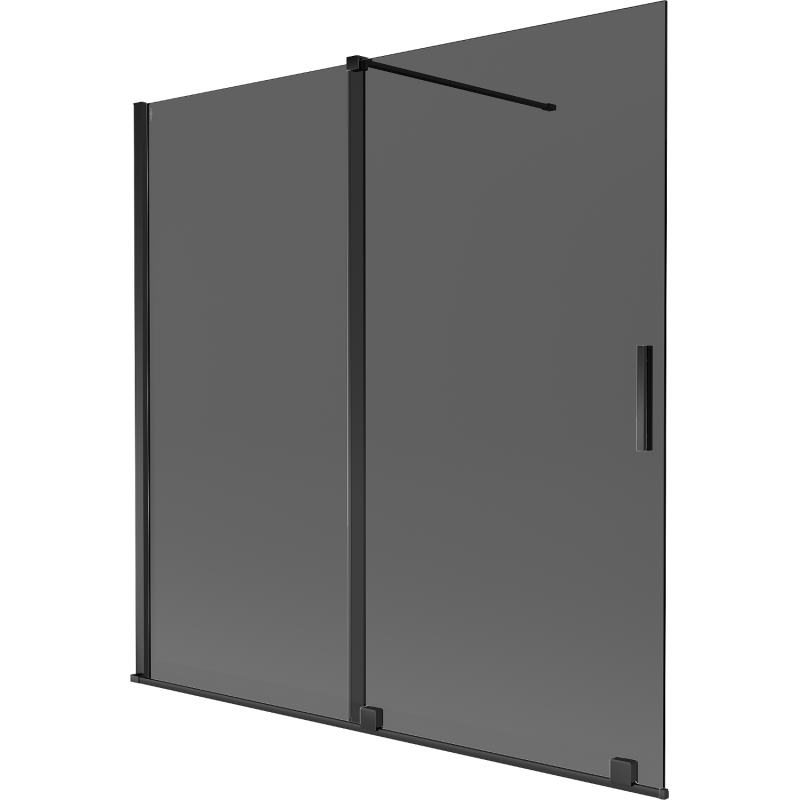 Mexen Velar Duschwand 2-flügelig verschiebbar 160 x 150 cm, Graphit, Schwarz - 896-160-000-41-70