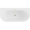 Mexen Sella freistehende geriffelte Badewanne an der Wand 170 x 80 cm, weiß matt, Überlauf gebürstetes Kupfer - 52711708001-65