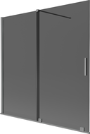 Mexen Velar Badewannenabtrennung 2-flügelig verschiebbar 160 x 150 cm, Graphit, Gun Metal - 896-160-000-41-95