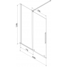 Mexen Velar Badewannenabtrennung 2-flügelig verschiebbar 160 x 150 cm, Graphit, Gun Metal - 896-160-000-41-95