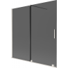 Mexen Velar Badewannenabtrennung 2-flügelig, verschiebbar 160 x 150 cm, graphit, gebürsteter Nickel - 896-160-000-41-97