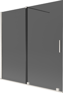 Mexen Velar Badewannenabtrennung 2-flügelig, verschiebbar 160 x 150 cm, graphit, gebürsteter Nickel - 896-160-000-41-97