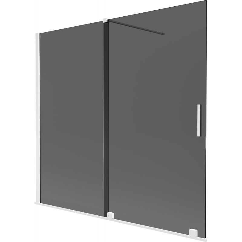 Mexen Velar Duschwand 2-teilig verschiebbar 170 x 150 cm, Graphit, Weiß - 896-170-000-41-20
