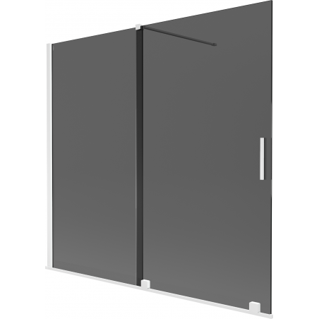 Mexen Velar Duschwand 2-teilig verschiebbar 170 x 150 cm, Graphit, Weiß - 896-170-000-41-20