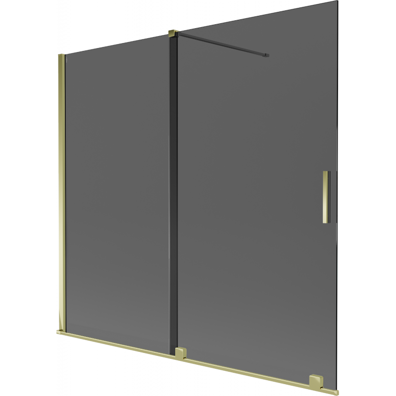 Mexen Velar Duschwand 2-flügelig, verschiebbar 170 x 150 cm, Graphit, Gold - 896-170-000-41-50