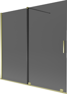 Mexen Velar Duschwand 2-flügelig, verschiebbar 170 x 150 cm, Graphit, Gold - 896-170-000-41-50