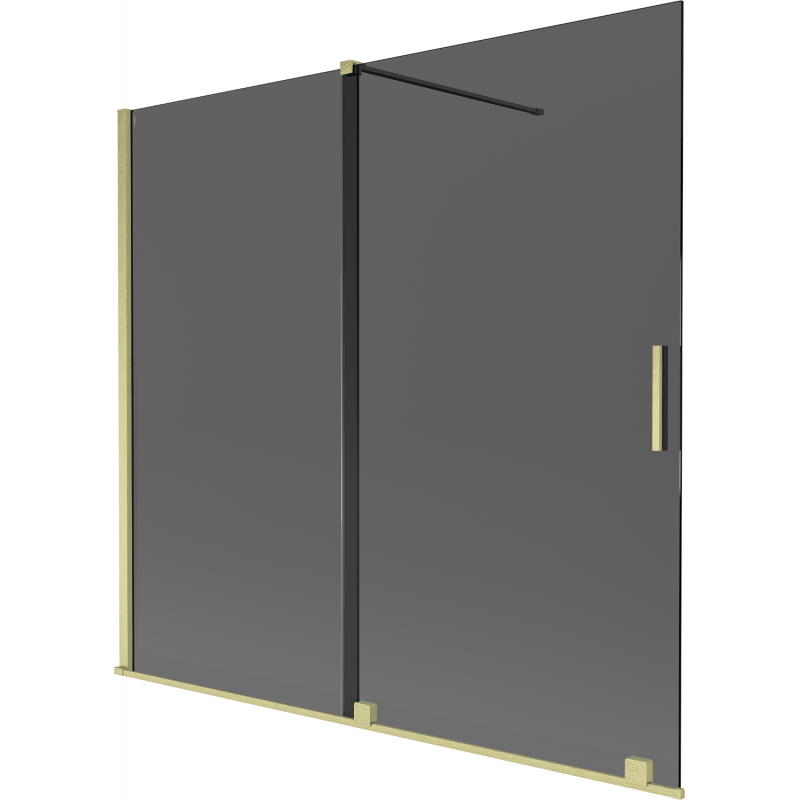 Mexen Velar Duschwand 2-flügelig verschiebbar 170 x 150 cm, graphit, gebürstet gold - 896-170-000-41-55