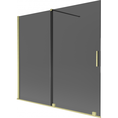 Mexen Velar Duschwand 2-flügelig verschiebbar 170 x 150 cm, graphit, gebürstet gold - 896-170-000-41-55